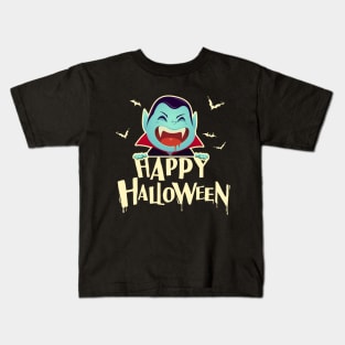 Vampire Scary and Spooky Happy Halloween Funny Graphic Kids T-Shirt